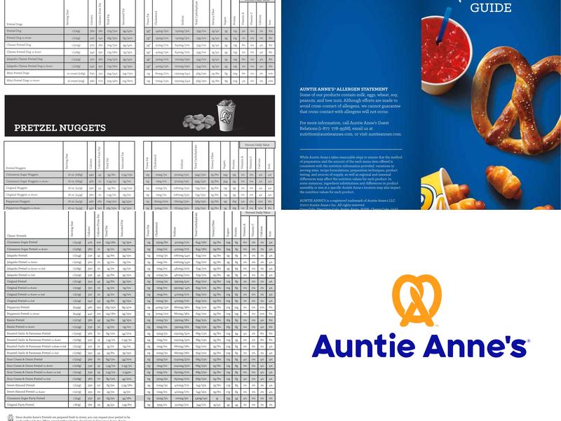 Auntie Anne's Menu
