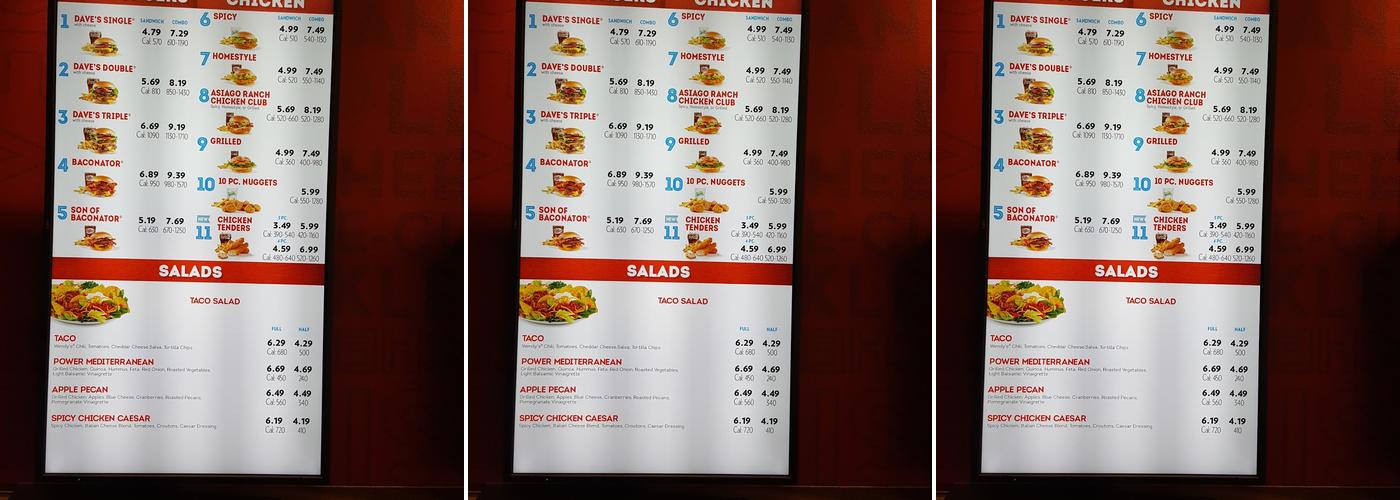 Wendy's Menu