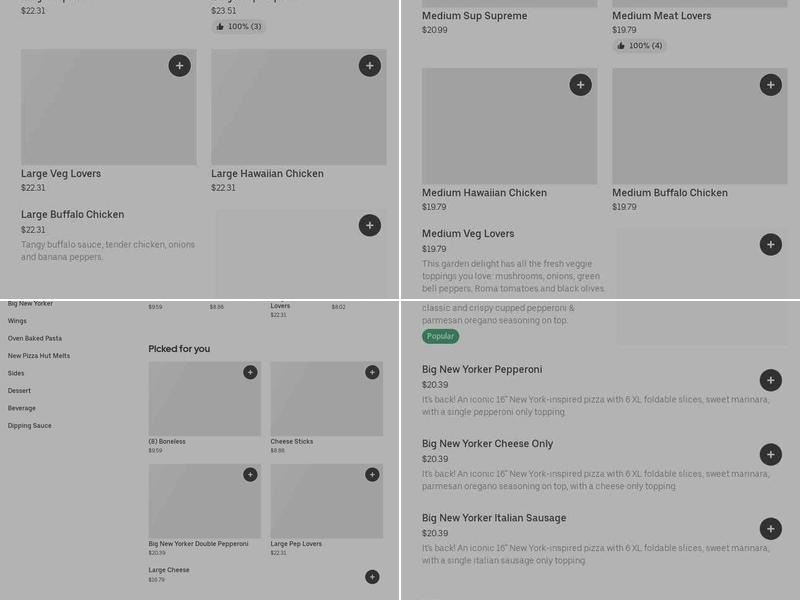 Pizza Hut Menu