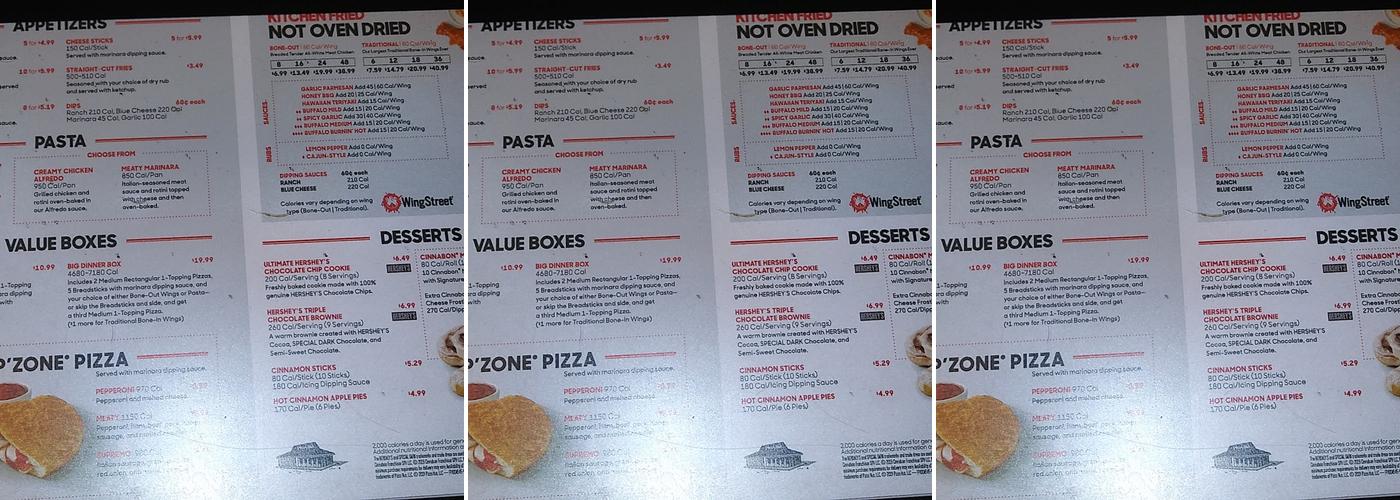 Pizza Hut Menu