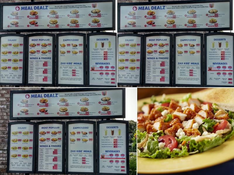Zaxbys Chicken Fingers & Buffalo Wings Menu