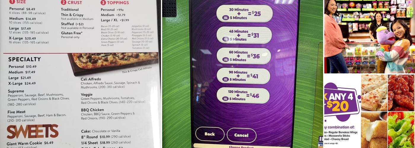 Chuck E. Cheese Menu