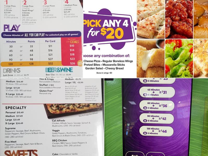 Chuck E. Cheese Menu