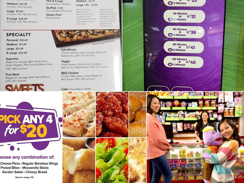 Chuck E. Cheese Menu