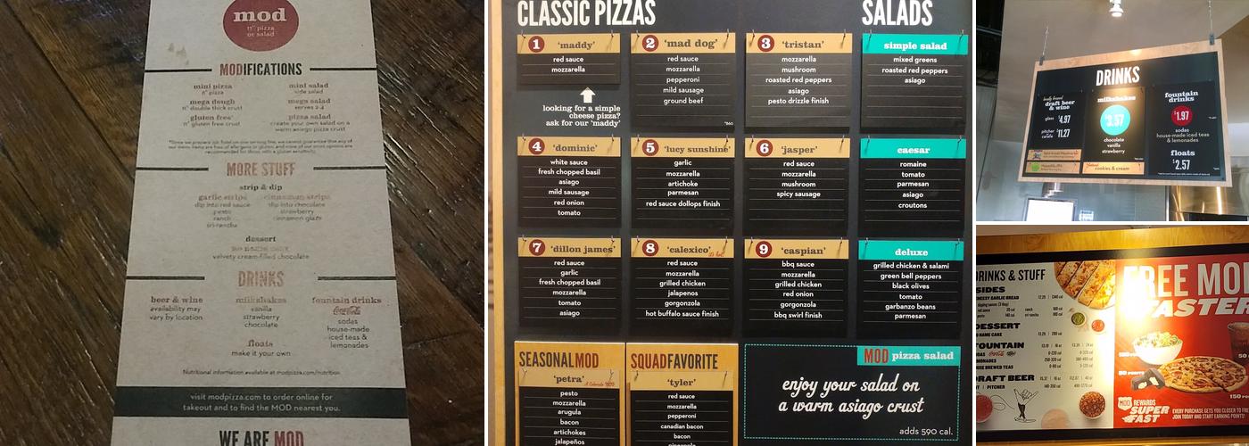 MOD Pizza Menu