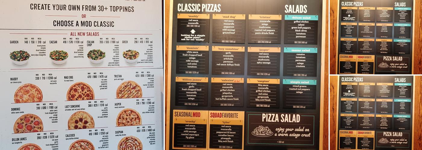 MOD Pizza Menu
