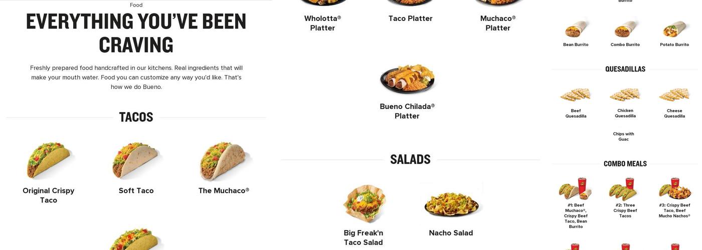 Taco Bueno Menu