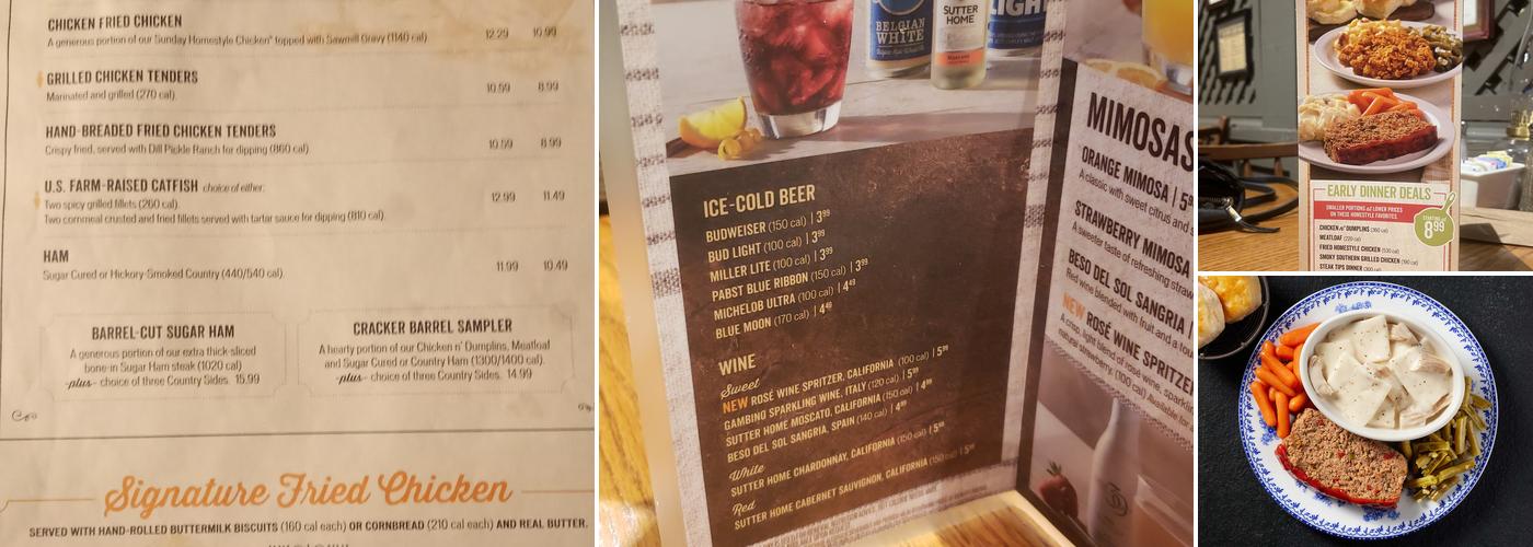 Cracker Barrel Old Country Store Menu