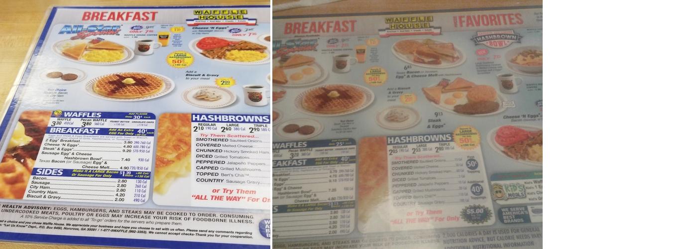 Waffle House Menu