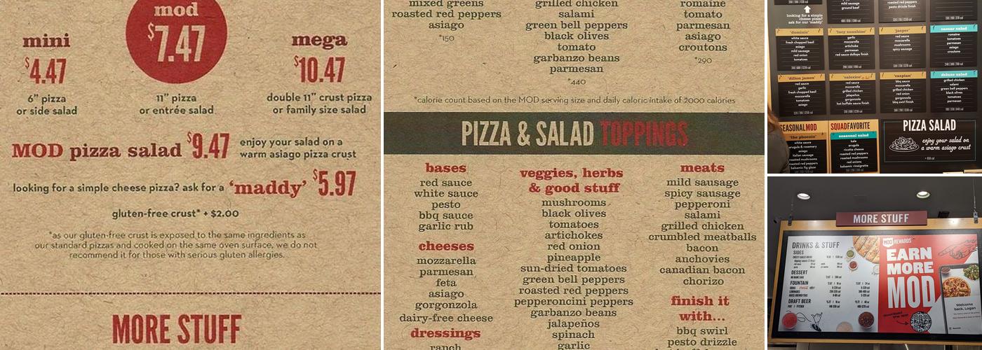 MOD Pizza Menu
