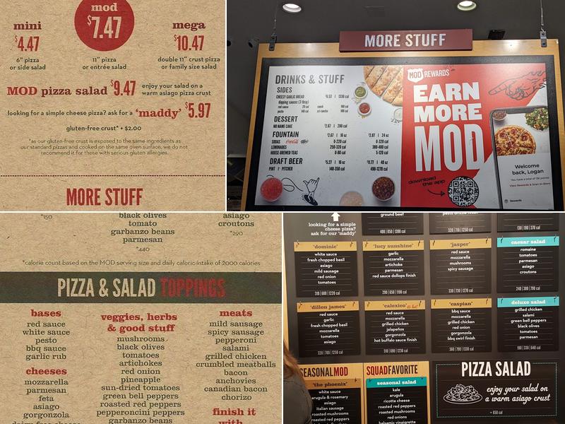 MOD Pizza Menu