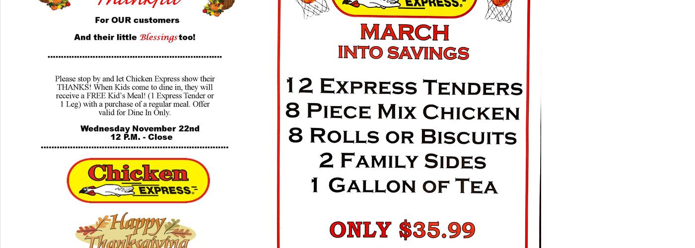Chicken Express Menu