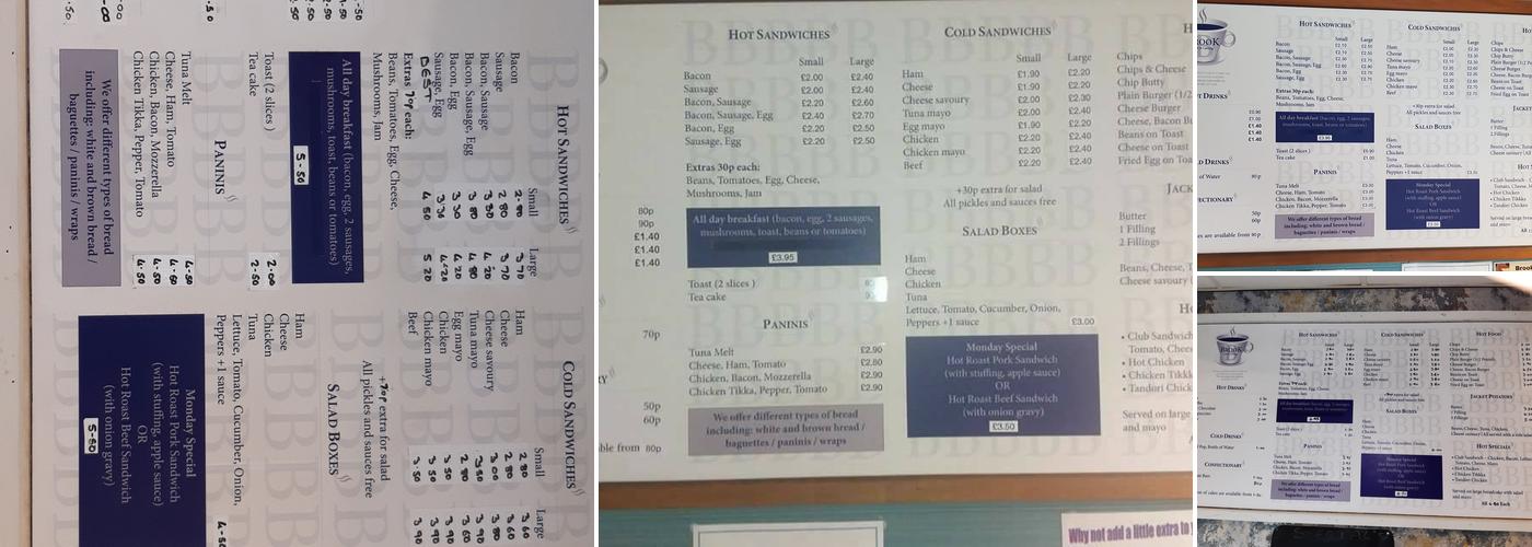 Brook Cafe and Catering Menu