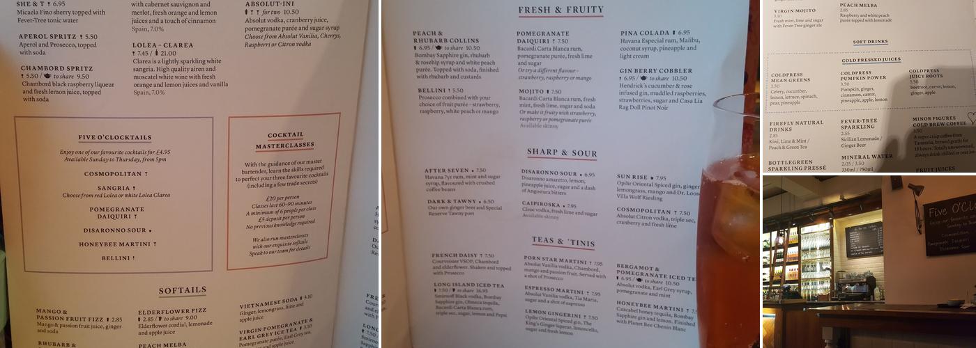 All Bar One Sheffield Menu