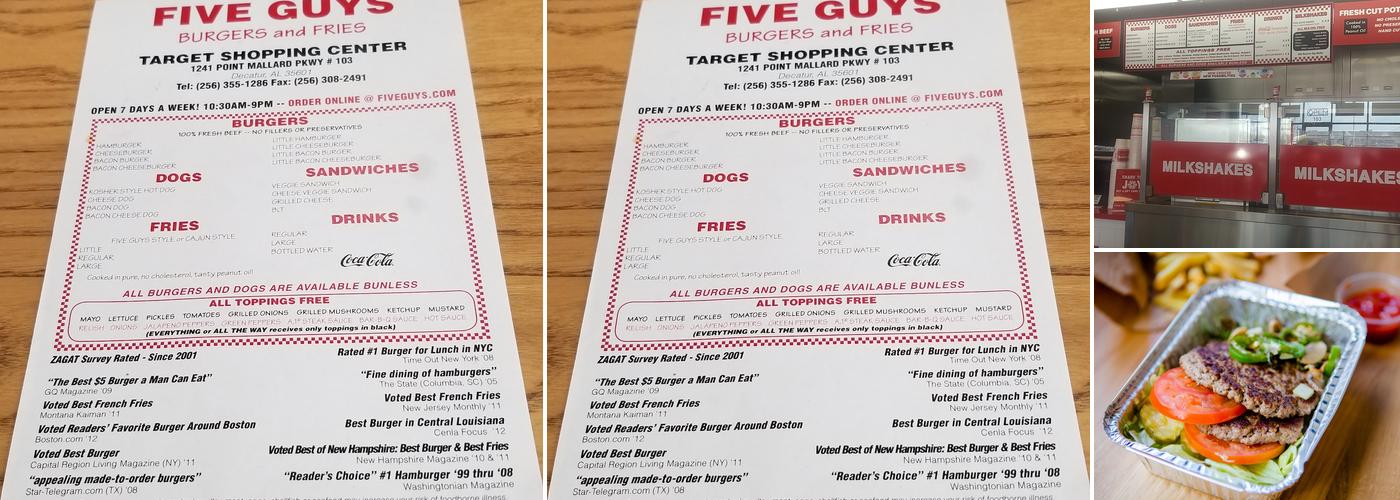 Five Guys Menu