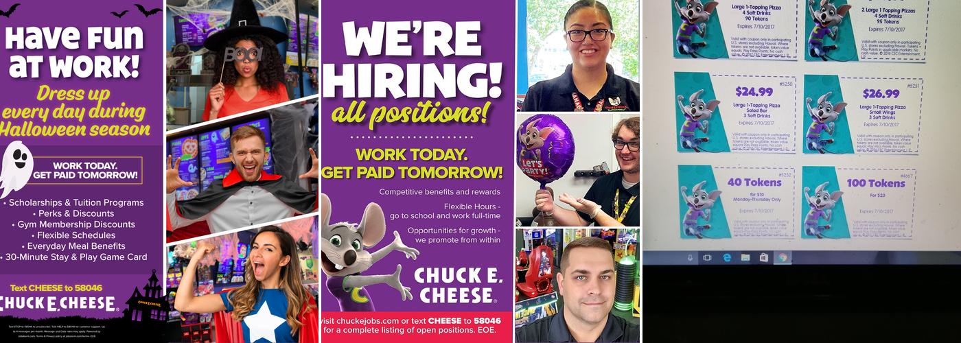 Chuck E. Cheese Menu