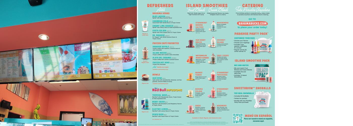 Bahama Buck's - Moore Menu