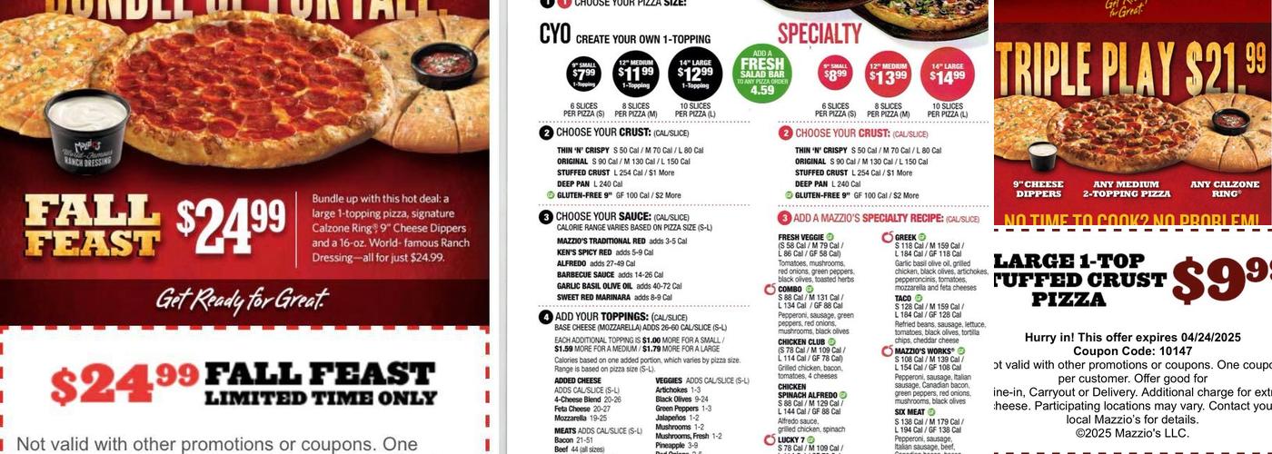 Mazzio’s Pizza & Wings Menu