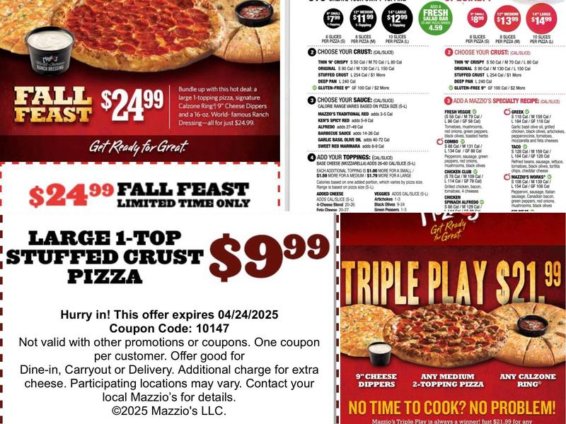 Mazzio’s Pizza & Wings Menu