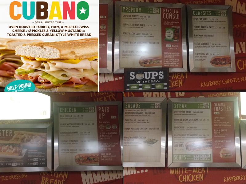 Quiznos Menu