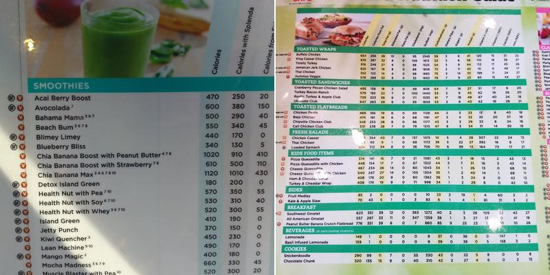 Tropical Smoothie Cafe Menu