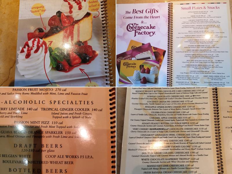 The Cheesecake Factory Menu
