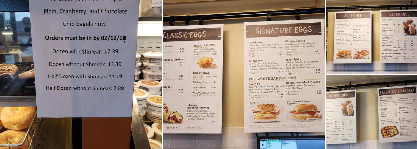 Einstein Bros. Bagels Menu