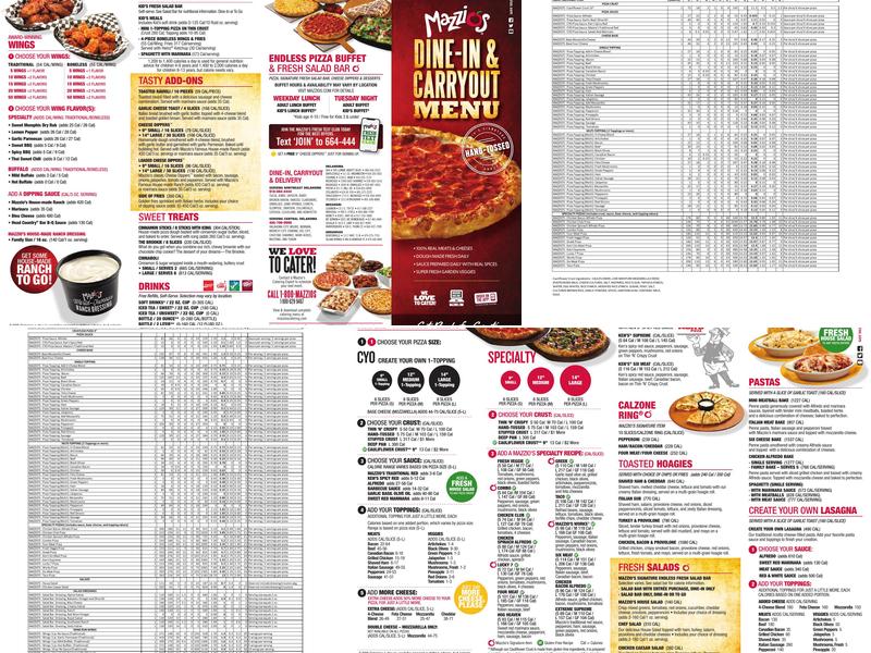 Mazzio’s Pizza & Wings Menu