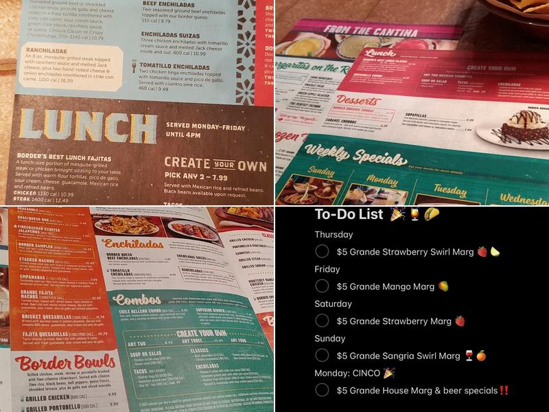On The Border Mexican Grill & Cantina Menu