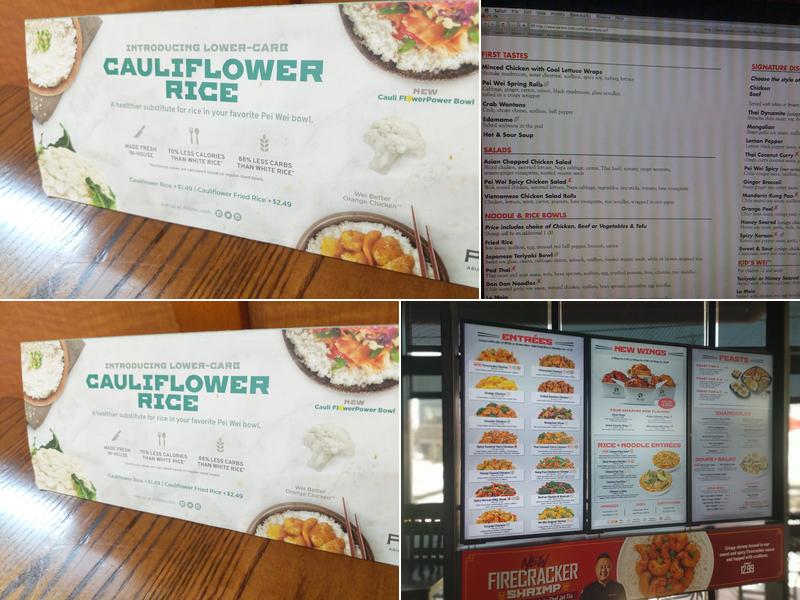 Pei Wei Asian Kitchen Menu
