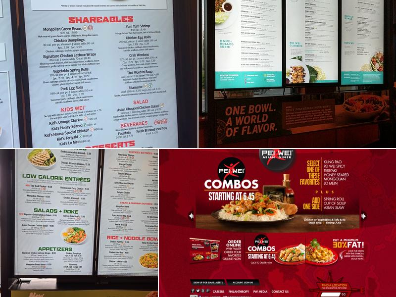 Pei Wei Asian Kitchen Menu