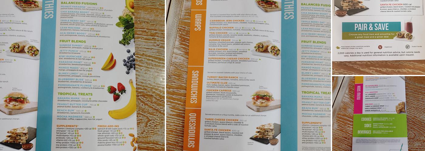 Tropical Smoothie Cafe Menu