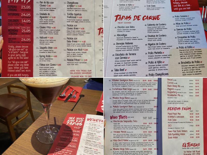 El Torero Menu