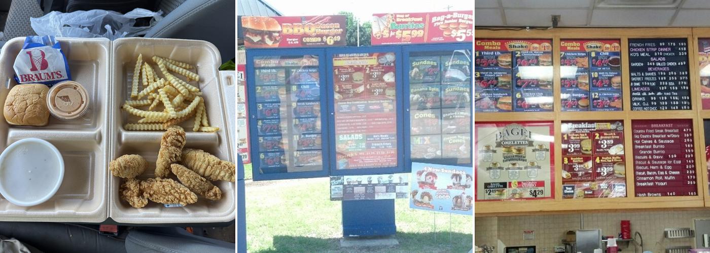 Braum's Ice Cream & Dairy Store Menu