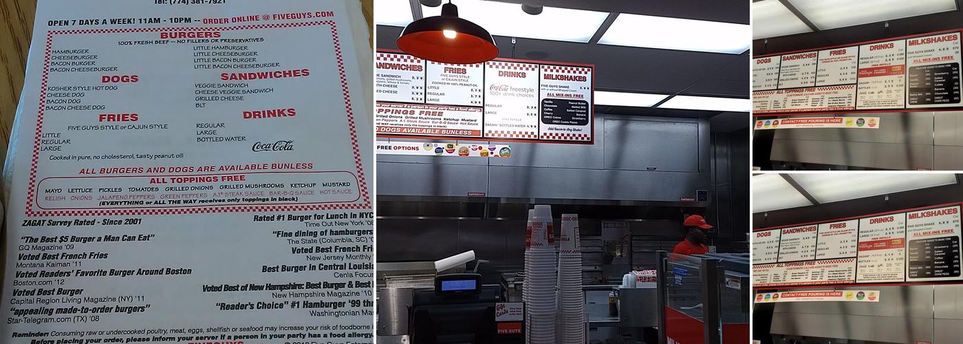 Five Guys Menu
