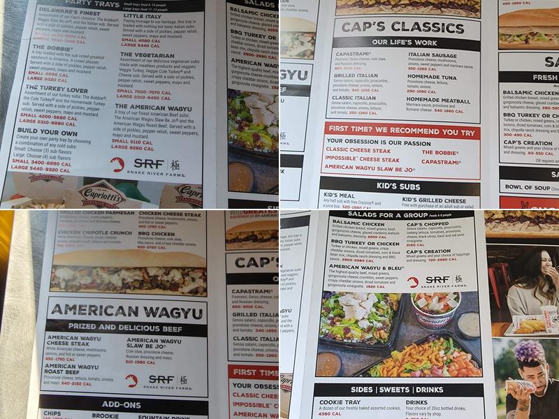 Capriotti's Sandwich Shop Menu