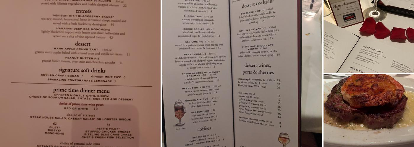 Ruth's Chris Steak House Menu
