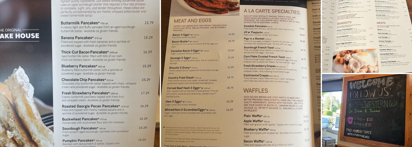 The Original Pancake House Menu
