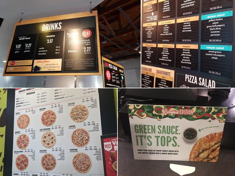 MOD Pizza Menu