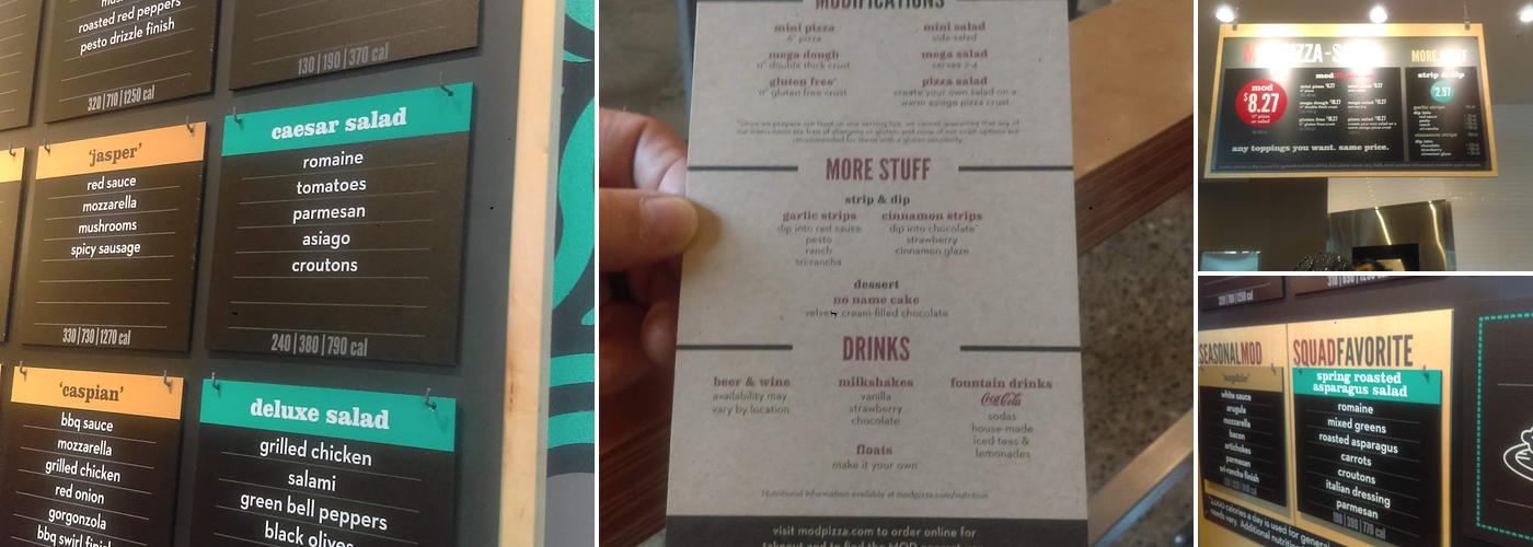 MOD Pizza Menu