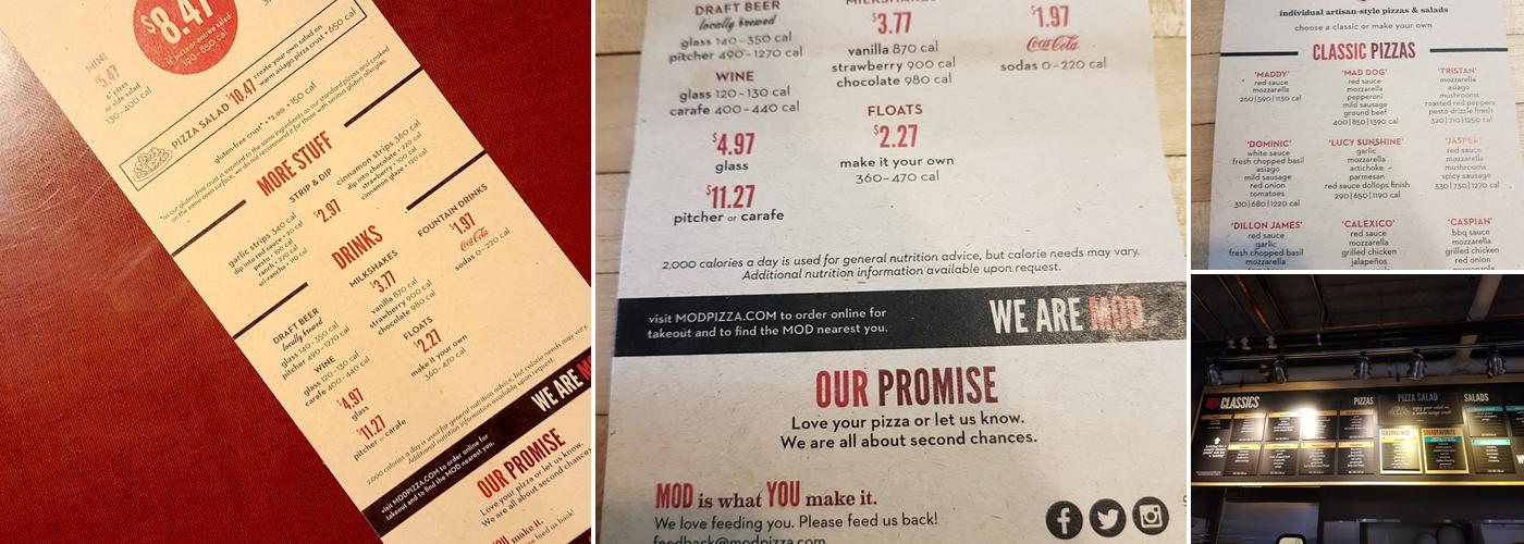 MOD Pizza Menu