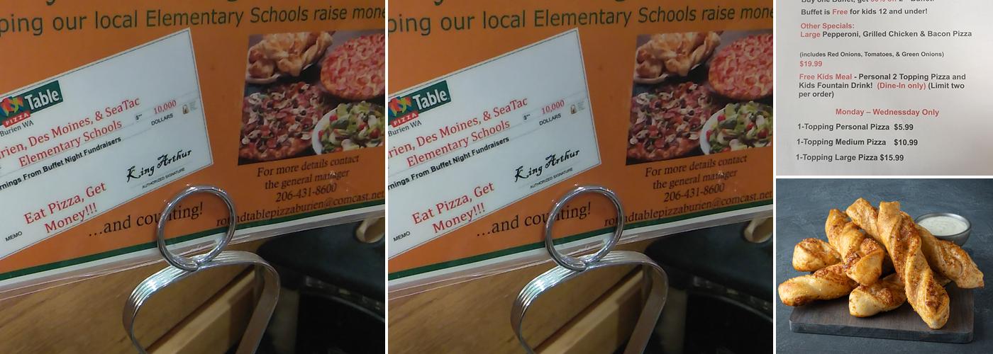 Round Table Pizza Menu