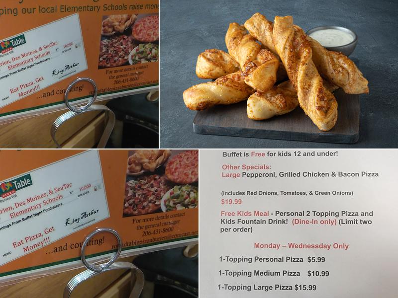 Round Table Pizza Menu
