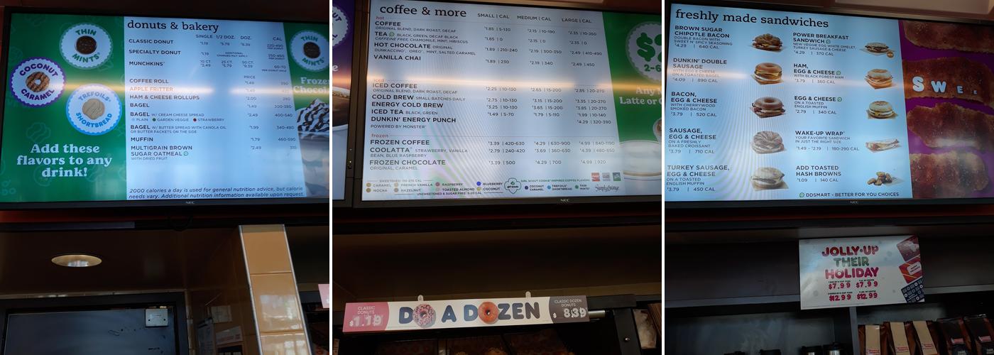 Dunkin' Menu