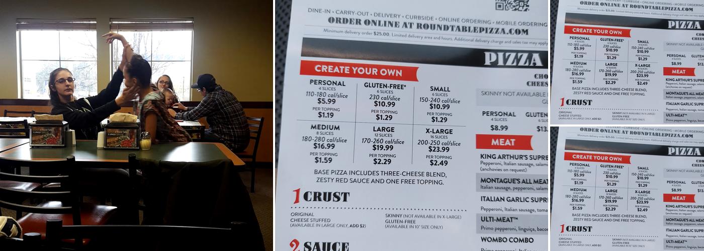 Round Table Pizza Menu