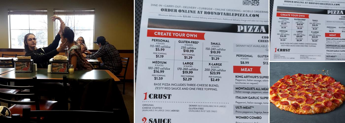 Round Table Pizza Menu