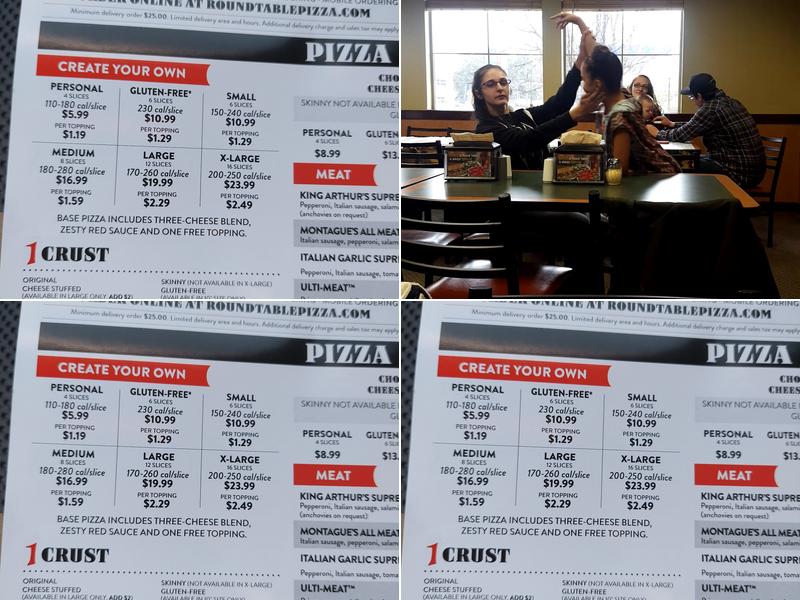 Round Table Pizza Menu