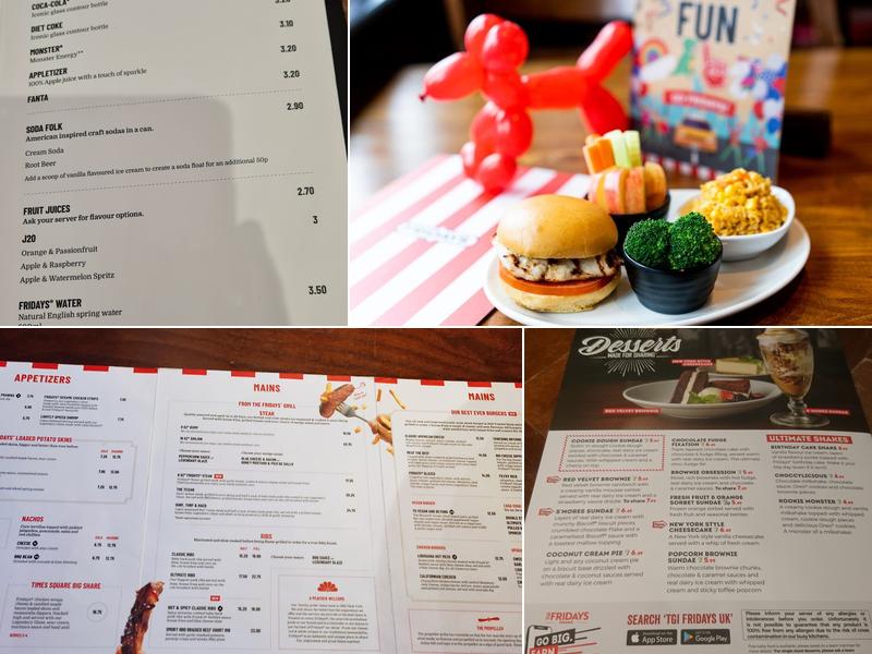 TGI Fridays - Gateshead Metrocentre Menu