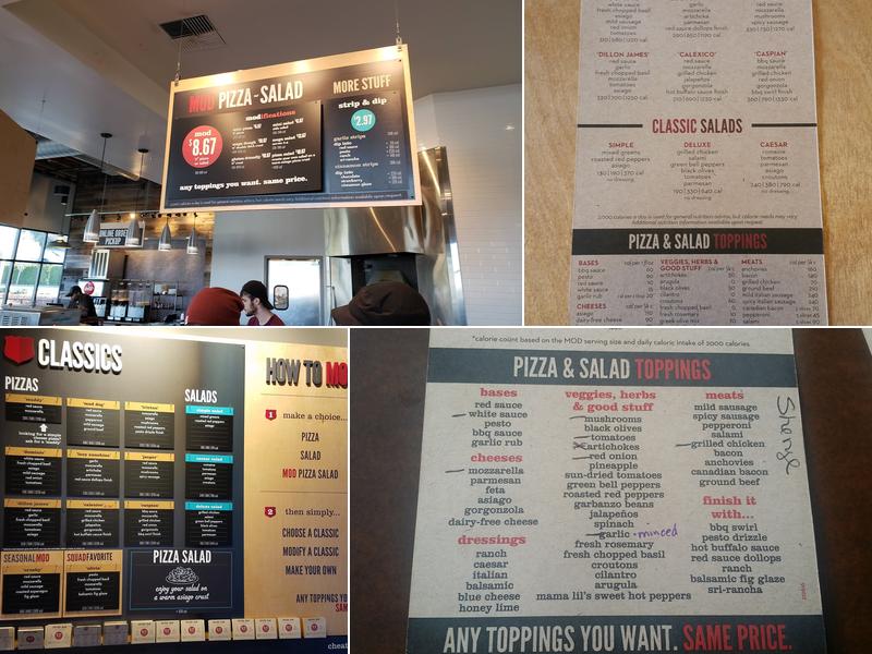 MOD Pizza Menu