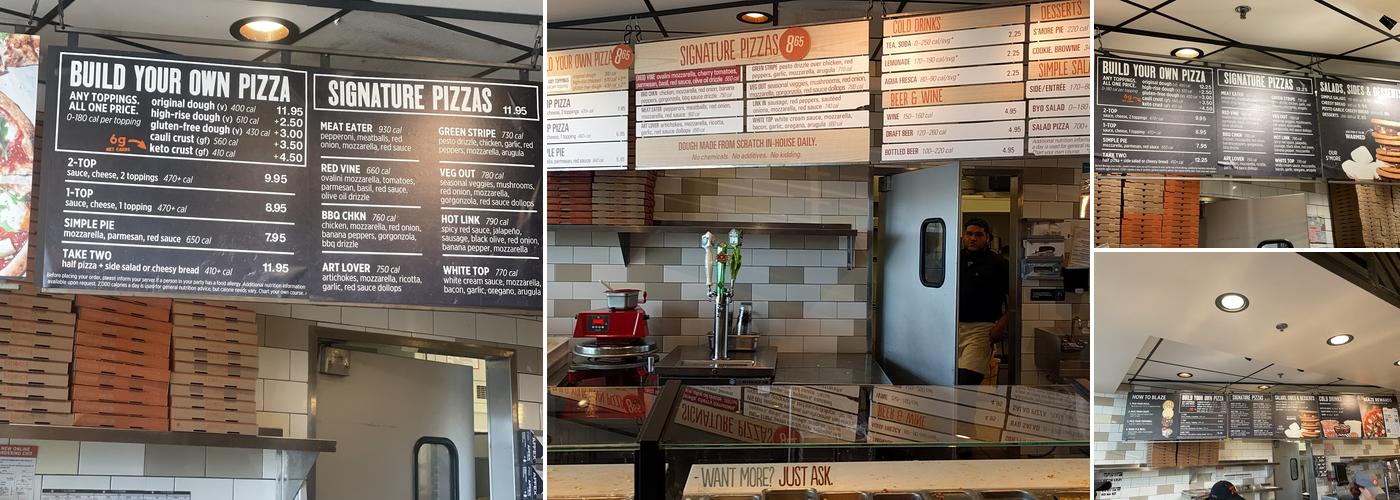Blaze Pizza Menu